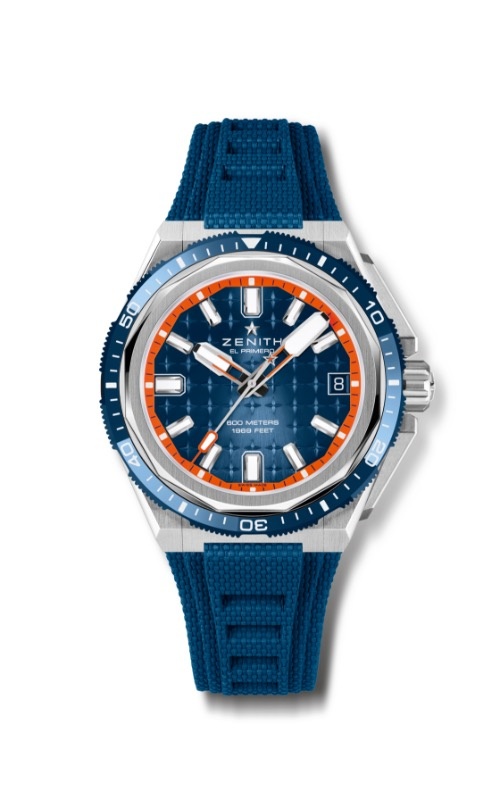 Zenith Defy Stainless Steel 42.5 Blue Dial Rubber Strap