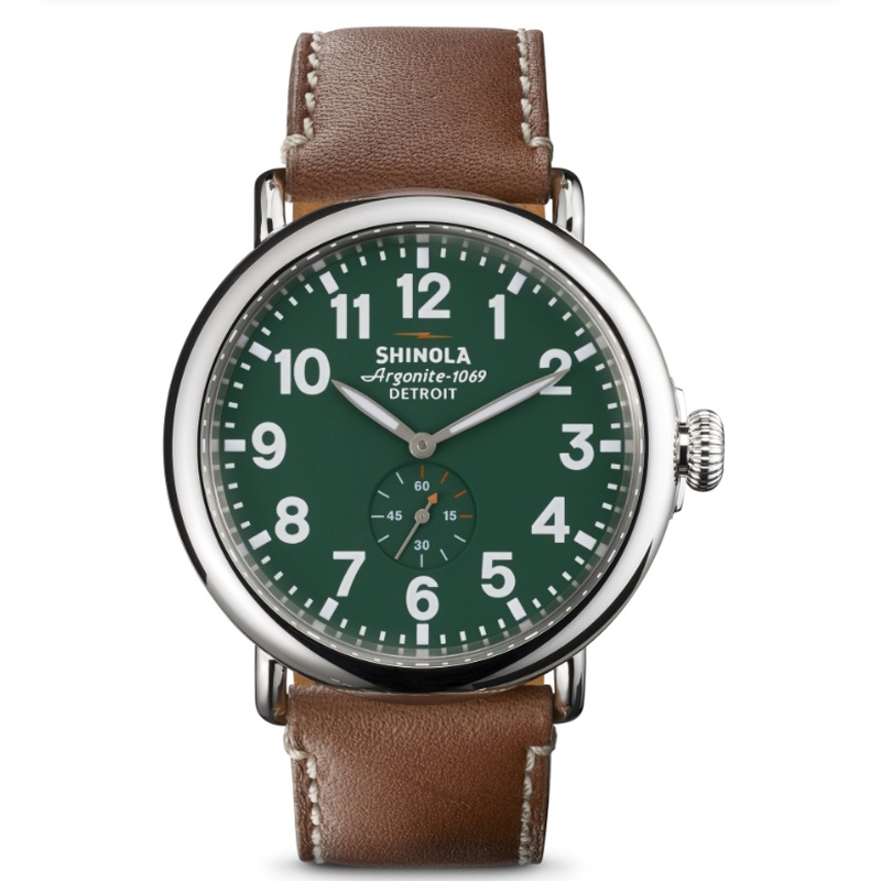 Shinola Watch, Featuring A Green Dial, White Numbers, Super