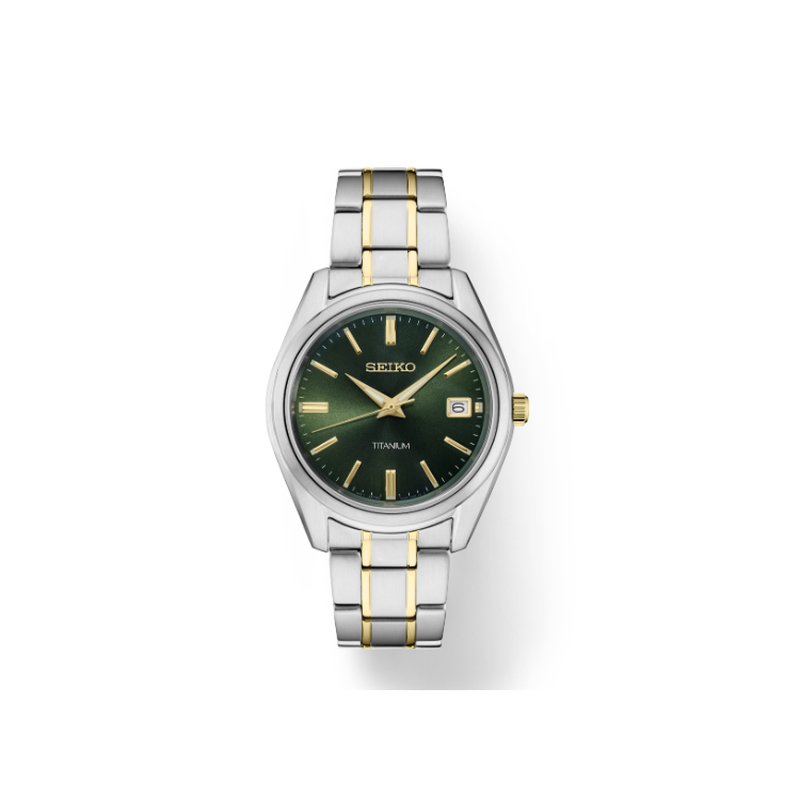 Seiko Watch From The Essentials Collection, Green Sunray Dial