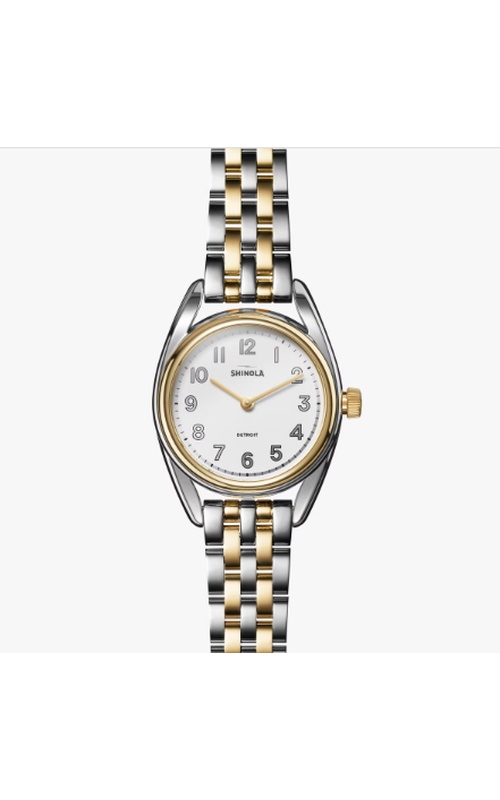 Shinola 30.5Mm Derby 2H Watch With An Attached Silver And Gold Link Style Bracelet S01 010 02055