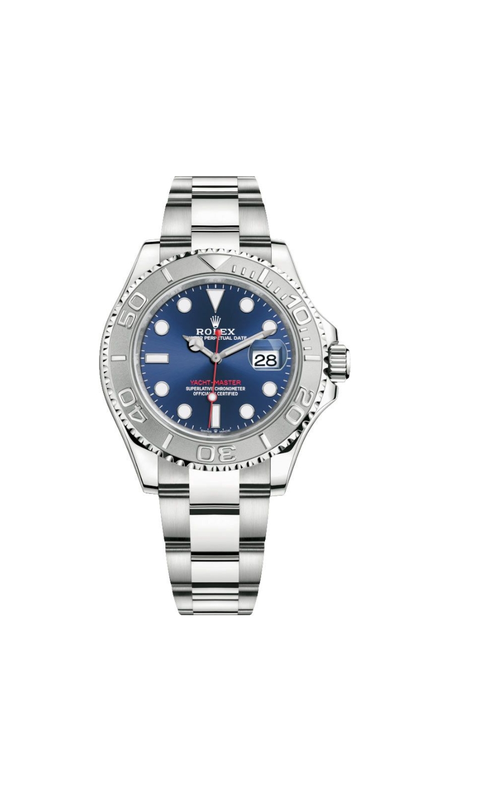 Oyster Perpetual Rolex YachtMaster, 40mm case, Stainless Steel and Rolesium, Platinum Bezel, Blue Dial, Original Box and Papers Model #126622
