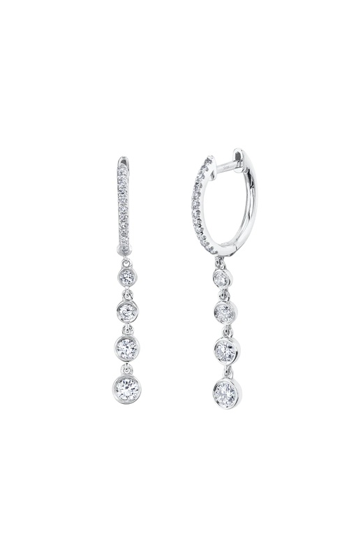 14 White Gold Drop, Diamond and Hoop Earrings