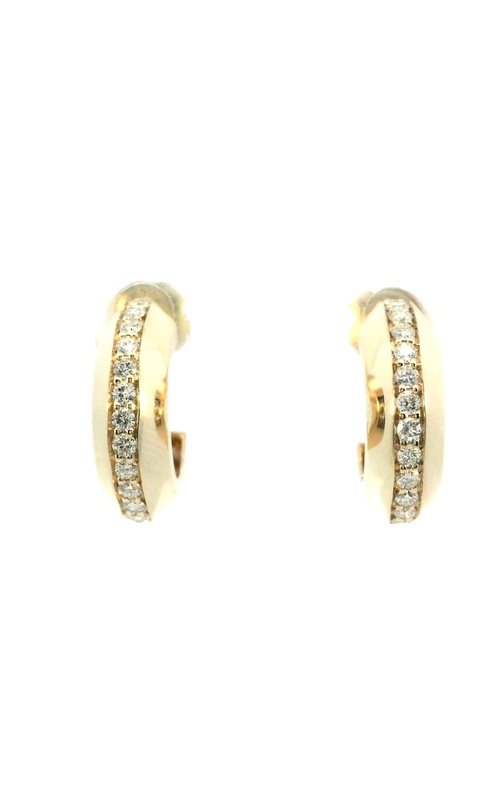 14k Yellow Gold Hoop and Diamond Earrings