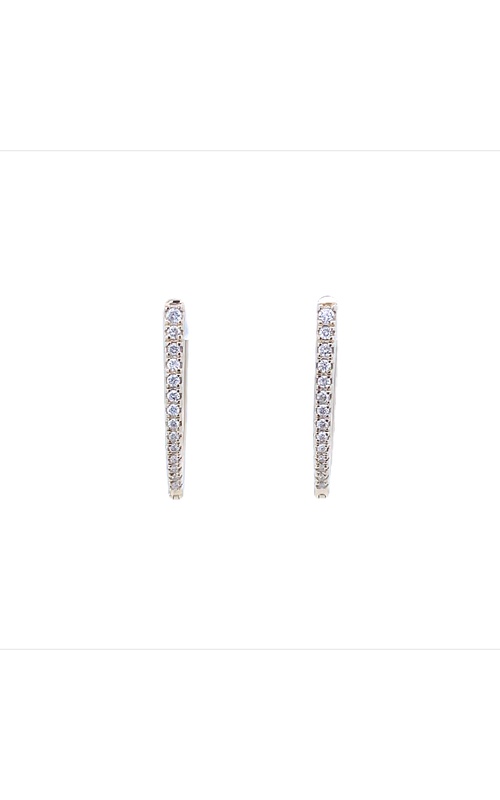 14k Yellow Gold Hoop and Diamond Earrings