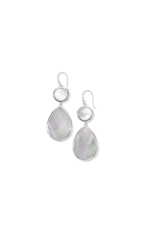 Sterling Silver (925) and Mother of Pearl Drop and Gemstone Earrings
