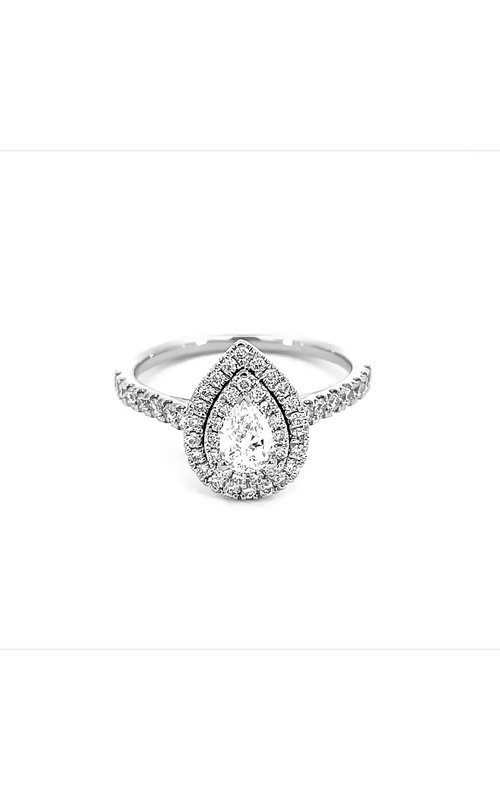 14K White Gold Halo Engagement Ring