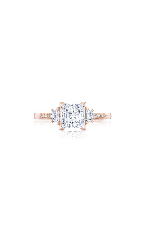 18K Rose Gold Three Stone Engagement Ring