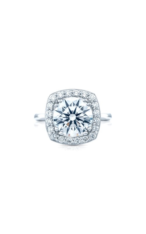18K Rose Gold Sidestone Engagement Ring