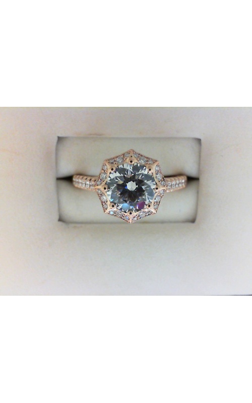 18K Rose Gold Sidestone Engagement Ring