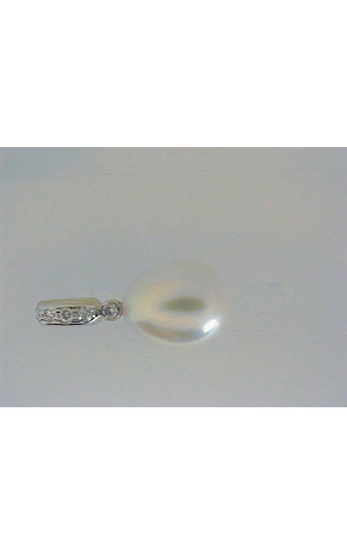 14K White Gold Pearl and Pendant Necklace
