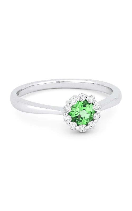 14K White Gold Halo and Lab Grown Ring