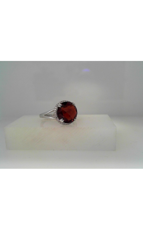 14K White Gold Gemstone and Halo Ring