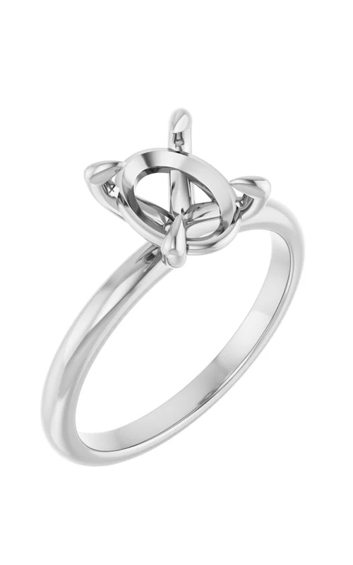 14K White Gold Oval Ring