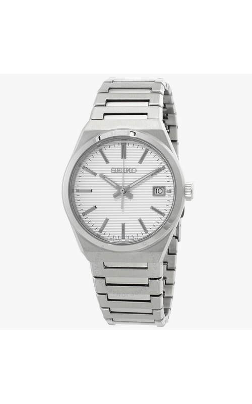 Seiko Essentials Stainless Steel Watch With Silver Dial, Date Display And Stainless Link Style Bracelet