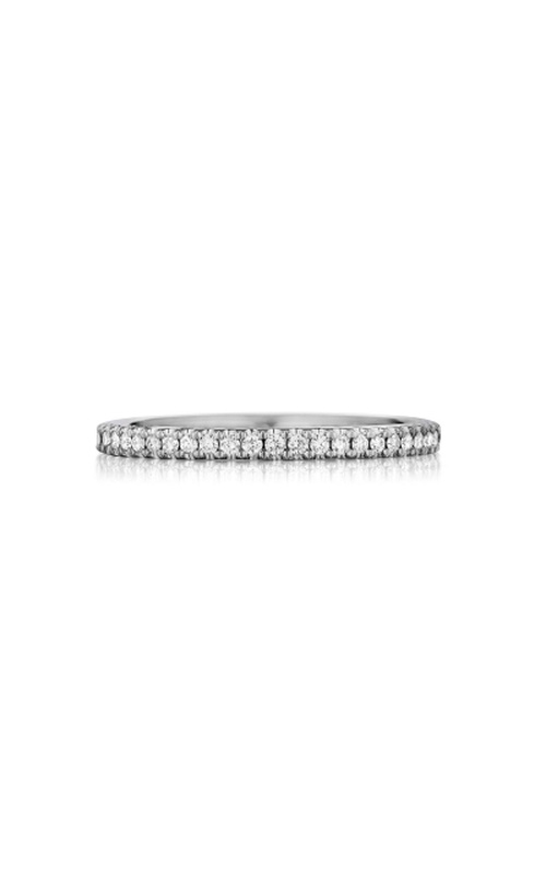 14K White Gold Pave Ladies Wedding Band