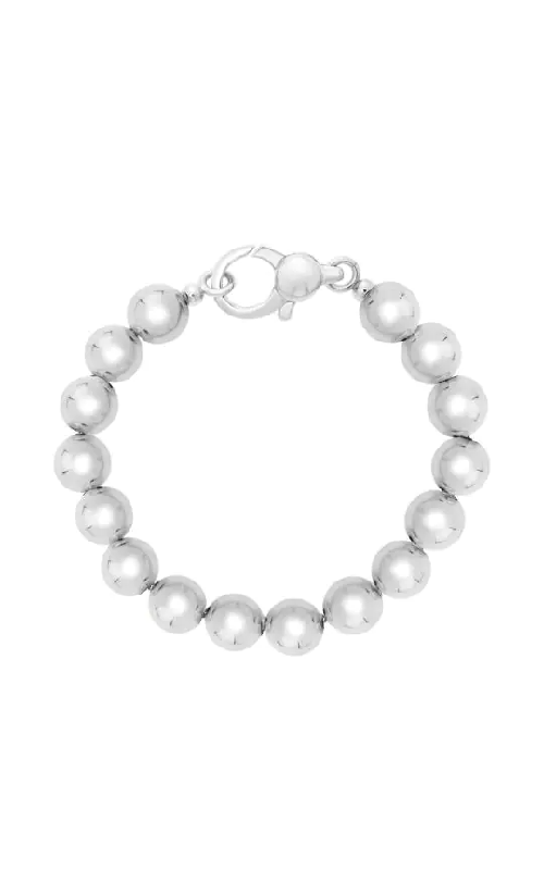 Sterling Silver (925) and Rhodium Plated Bead Bracelet