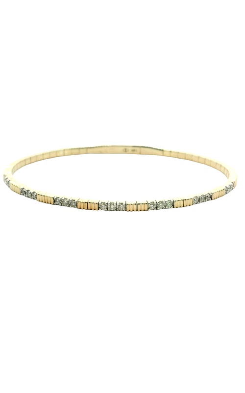 14K Yellow Gold Bangle and Diamond Bracelet