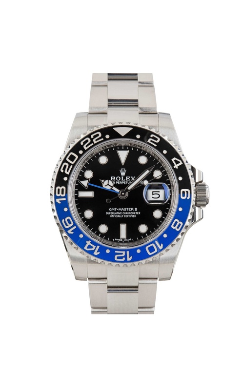 Oyster Perpetual Rolex GMT Master II, Stainless Steel, 40mm case, Oyster Bracelet, Black/Blue Cerachrom Bezel, Black Dial, Original Rolex Box and Card Model #116710BLNR