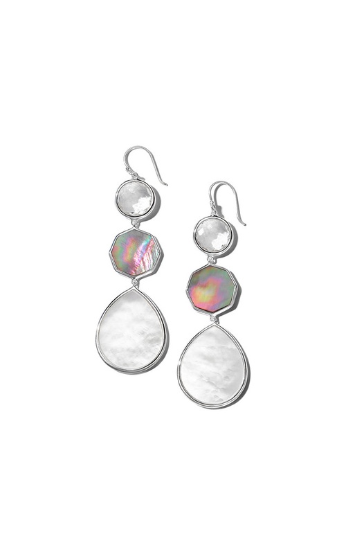 Sterling Silver (925), Mother of Pearl and Shell Drop and Gemstone Earrings