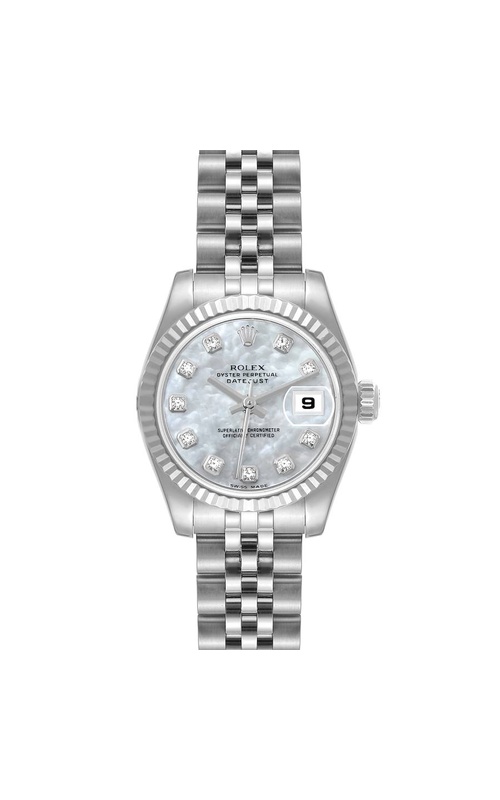 Oyster Perpetual Rolex Datejust, Stainless Steel and 18 karat White Gold, 26mm case size, White Gold Fluted Bezel, Jubilee Bracelet with hidden clasp, MOP Diamond Dial, Original Rolex Box Model #17914