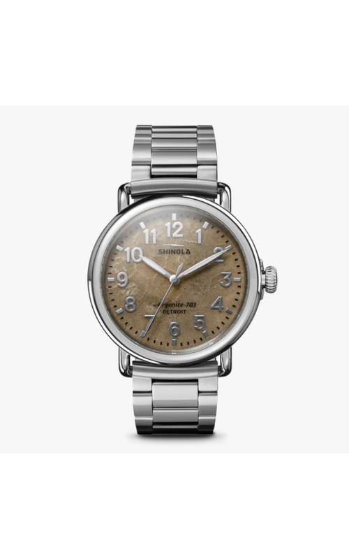 Shinola Stainless Steel Derby 2H Watch With A 41Mm Petoskey Dial And Stainless Link Bracelet Serial# S01 013 00682