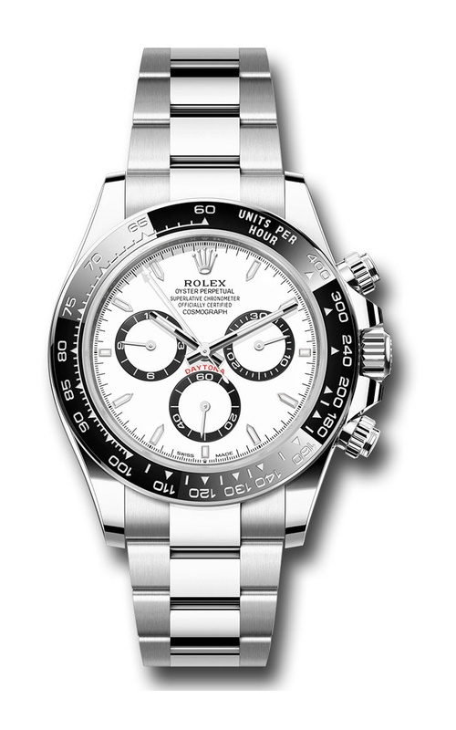 Oyster Perpetual Rolex Daytona, Stainless Steel, 40mm case size, Oyster Bracelet, Black Cerachrom Bezel, White Dial, Original Box and Card Model #116500LN