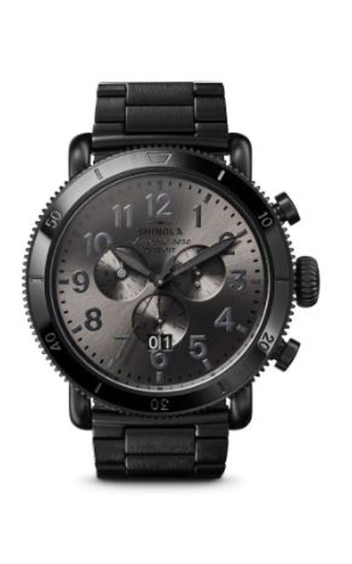 Shinola, Runwell Chrono Sport 48Mm, With A Round Black Chrono Dial, Date Function, Black Case And Watch Band, With Screw Down Crown Serial #S01 013 00911