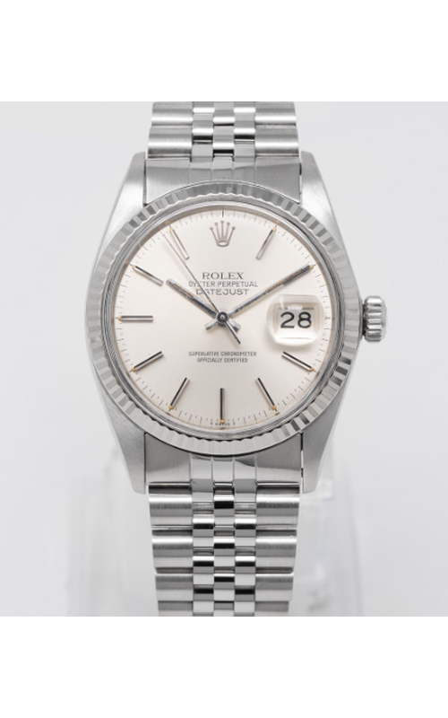 Oyster Perpetual Rolex Datejust, Stainless Steel, 36mm case, Jubilee Bracelet, White Gold Fluted Bezel, Silver Index Dial Model #16014