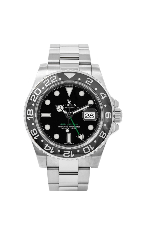 Oyster Perpetual Rolex GMT Master II, Stainless Steel, 40mm case size, Oyster Bracelet, Black Cerachrom Bezel, Original Box Model #116710