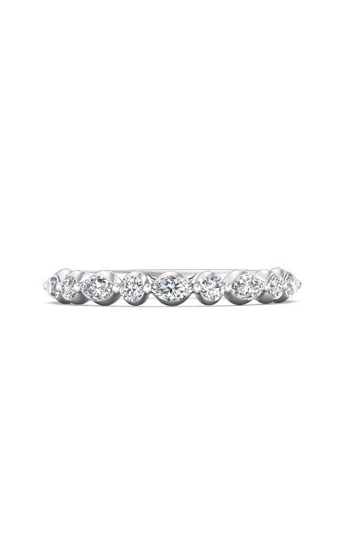 Martin Flyer Wedding Band  DWBSP15SQ-C  - 14K White Gold