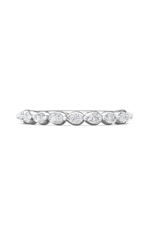 Martin Flyer Wedding Band  DWBSP24XSQ-C  - 14K White Gold