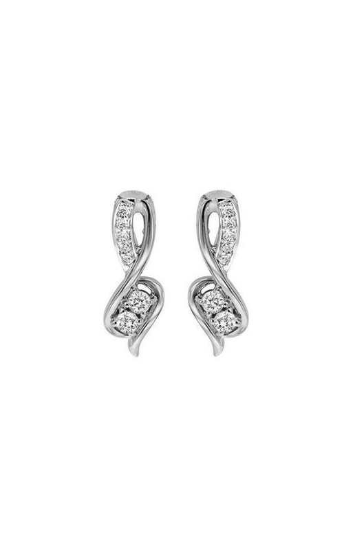 Twogether 14KT White Gold & Diamond TWO Stone Jewelery Fashion Earrings TWO2015/50-4WC