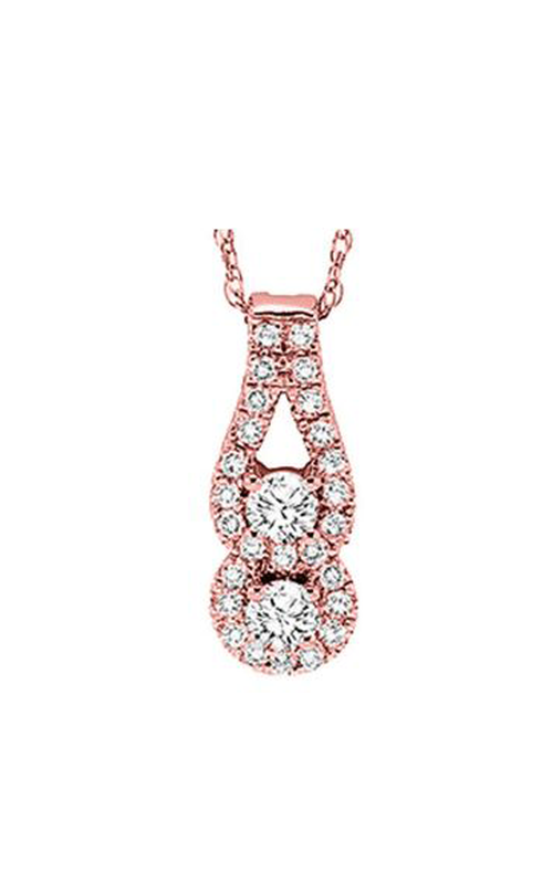 Twogether 14KT Pink Gold & Diamond TWO Stone Jewelery Neckwear Pendant TWO1013/50-4PC