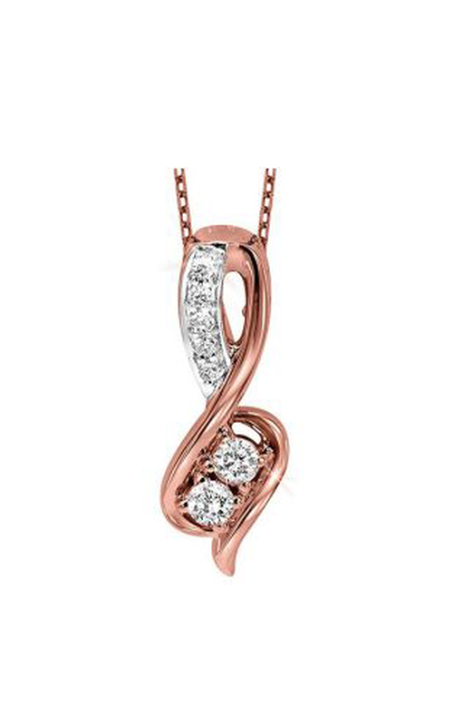 Twogether 14KT Pink Gold & Diamond TWO Stone Jewelery Neckwear Pendant TWO1015/20-4PC