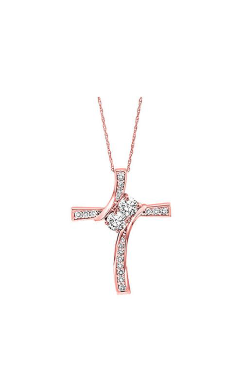 Twogether 14KT Pink Gold & Diamond Cross Pendants Neckwear Pendant TWO1025/25-4PC