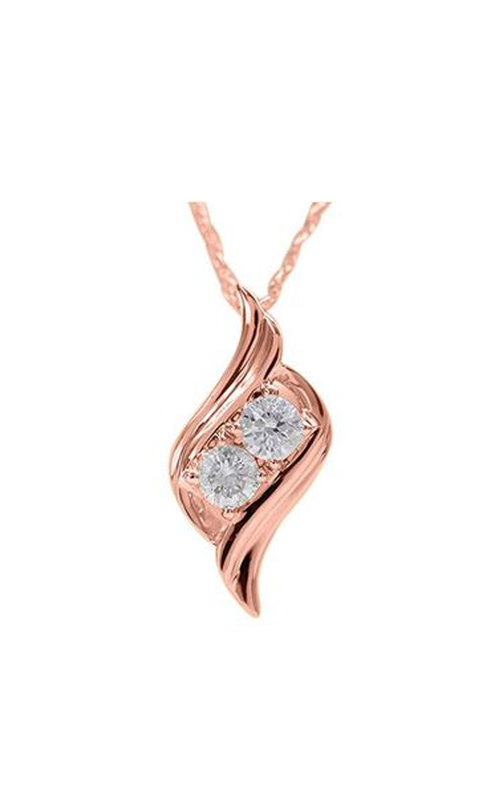 Twogether 14KT Pink Gold & Diamond TWO Stone Jewelery Neckwear Pendant TWO1036/33-4PC