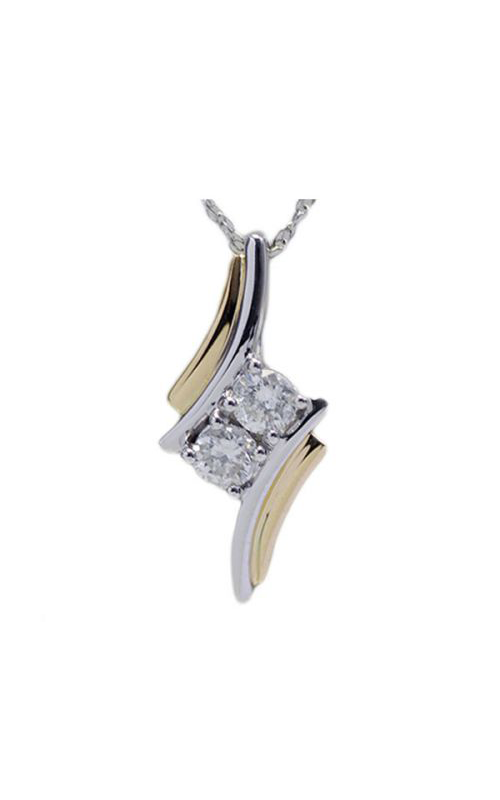 Twogether 14KT White Gold & Diamond TWO Stone Jewelery Neckwear Pendant TWO1038-4WC