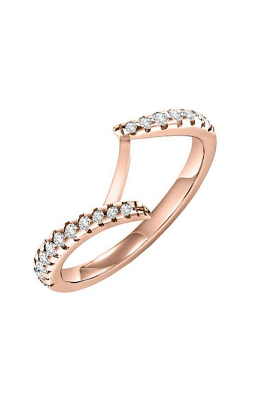 Twogether 14KT Pink Gold & Diamond TWO Stone Jewelery Fashion Ring TWOB3001A-4PC