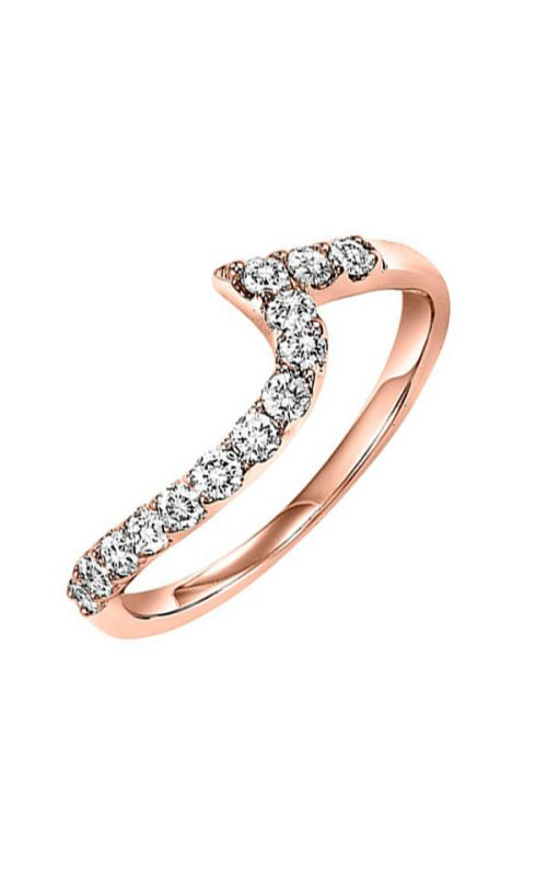 Twogether 14KT Pink Gold & Diamond TWO Stone Jewelery Fashion Ring TWOB3002A-4PC