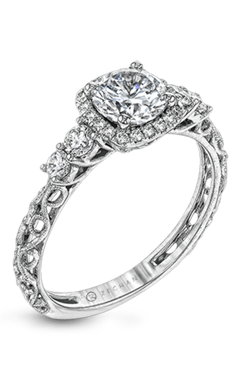 Zeghani Halo Crown Engagement Ring ZR1500