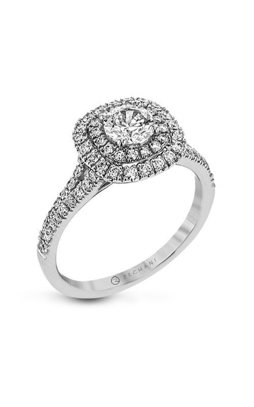 Zeghani Halo Crown Engagement Ring Zr1613