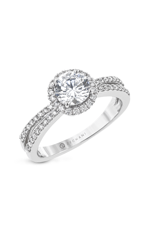 Zeghani Halo Crown Engagement Ring Zr2094