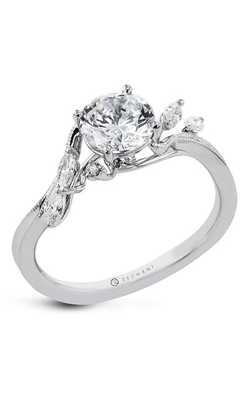 Zeghani Flower Crown Halo Engagement Ring Zr2225