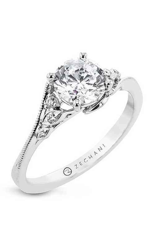 Zeghani Flower Crown Halo Engagement Ring Zr2226