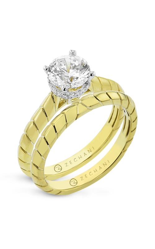 Engagement Ring – 14K White Gold and 14K Yellow Gold Round Not Included (Sold Separately) (0.07ct) Zr2369 | Zeghani