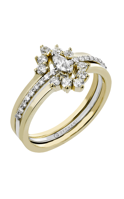 Zeghani Engagement Ring Flower Crown Halo Zr2465