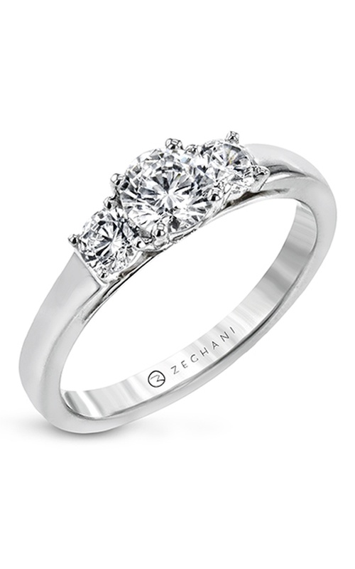 Engagement Ring – 14K White Gold Round Diamond (0.34ct) NGR119 | Zeghani