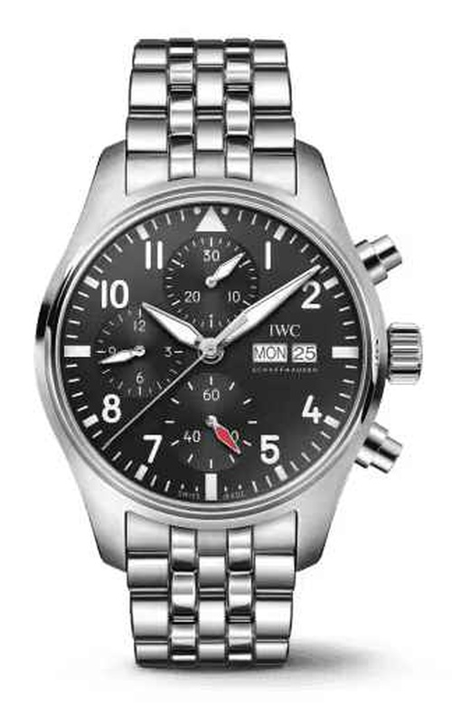 Iwc Schauffhasen Pilot's Stainless Steel 41 Black Dial Stainless Steel Strap