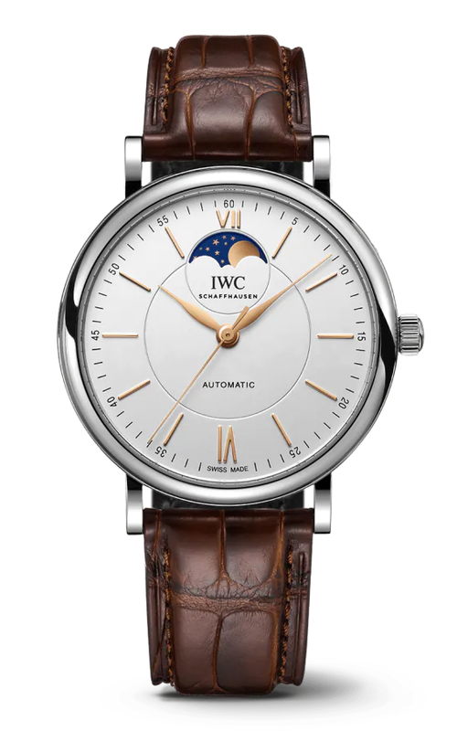 Iwc Schauffhasen Portofino Stainless Steel 40 Silver Dial Alligator Strap