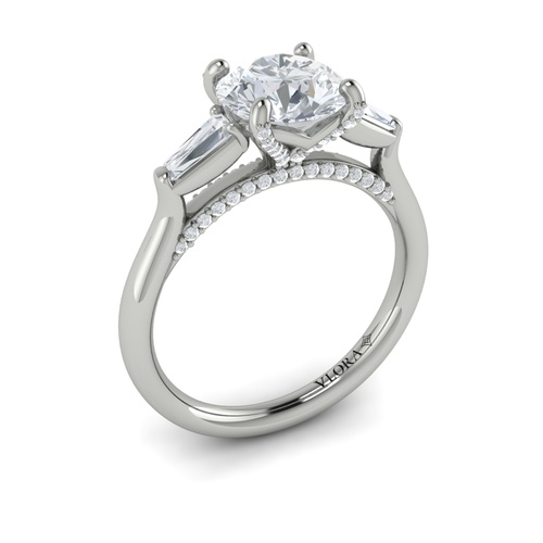 Vlora Three Stone Engagement Ring VST20006-RD15-14WG